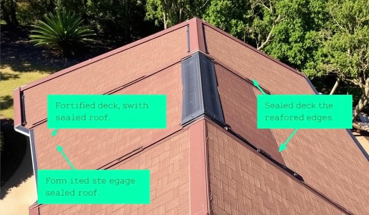 Diagram of FORTIFIED Roof construction features on a Louisiana home